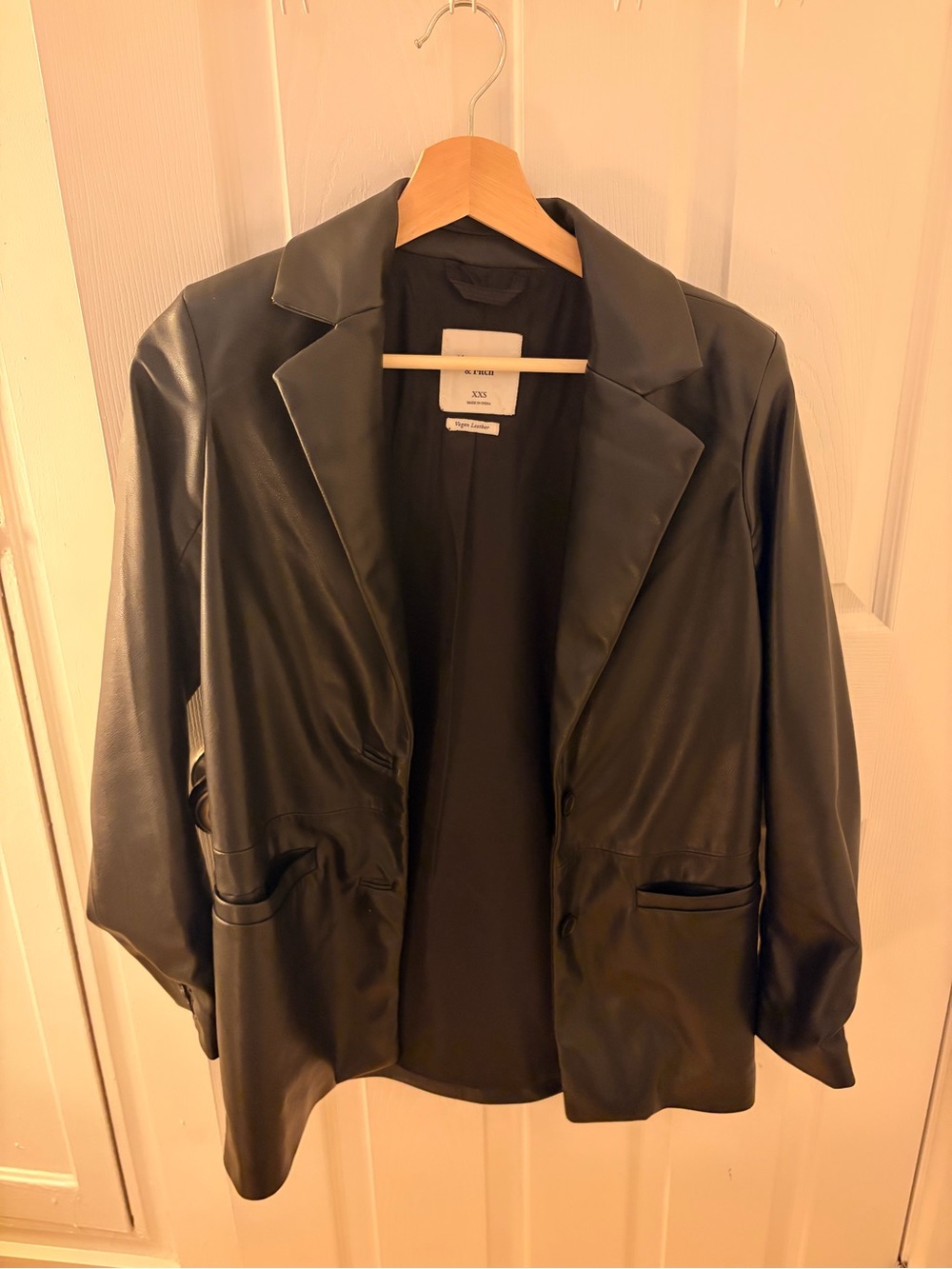 abercrombie vegan leather blazer